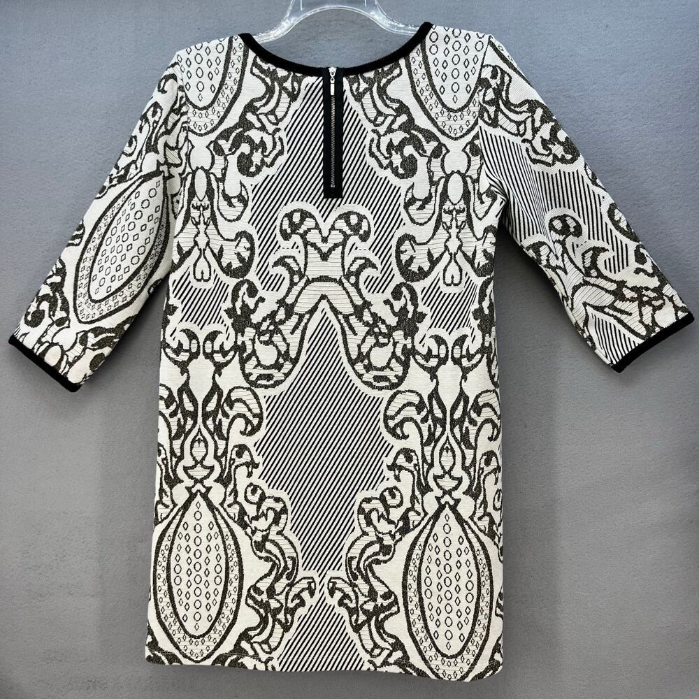 Isle by Melis Kozan Dress Women's Large White Black Knee Length Classic Cocktail - Picture 2 of 10